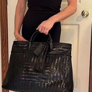 Black Leather Tote - Ralph Lauren